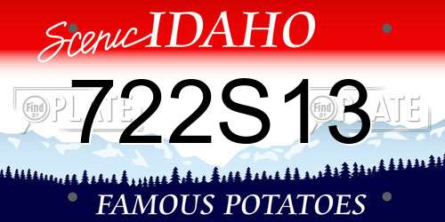 722S13 Idaho License Plate