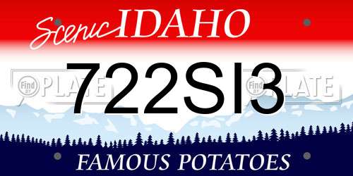 722SI3 Idaho License Plate