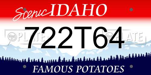 722T64 Idaho License Plate