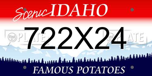 722X24 Idaho License Plate
