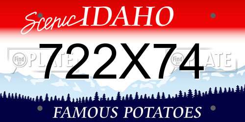 722X74 Idaho License Plate