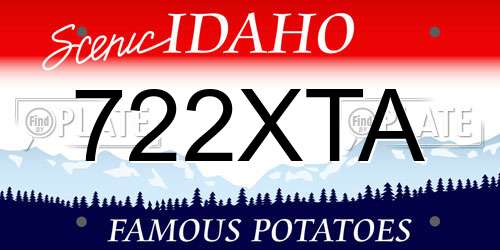 722XTA Idaho License Plate