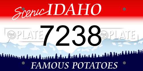 7238 Idaho License Plate