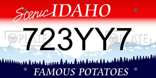 723YY7 Idaho License Plate