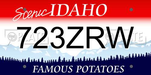 723ZRW Idaho License Plate