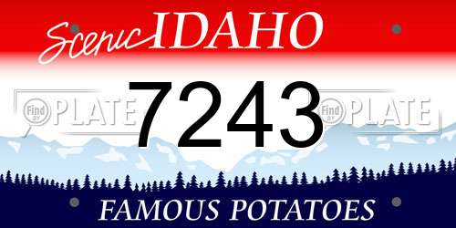 7243 Idaho License Plate