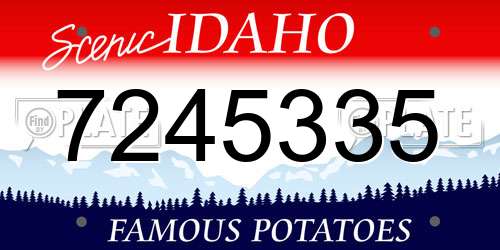 7245335 Idaho License Plate