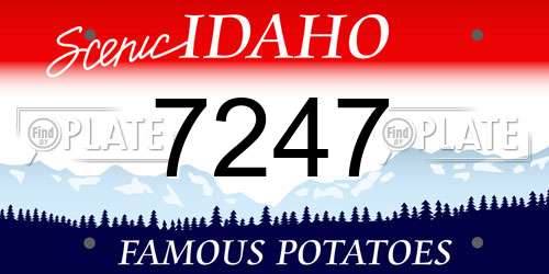 7247 Idaho License Plate