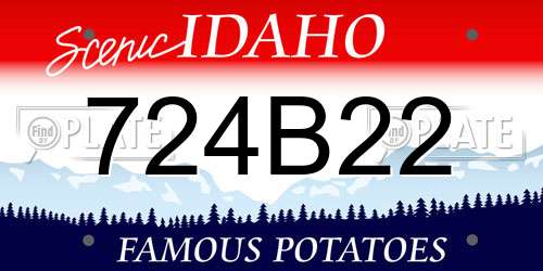 724B22 Idaho License Plate