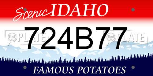 724B77 Idaho License Plate
