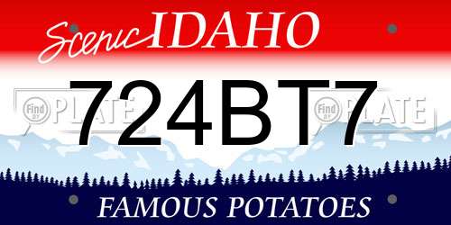 724BT7 Idaho License Plate