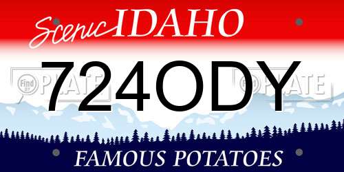 724ODY Idaho License Plate