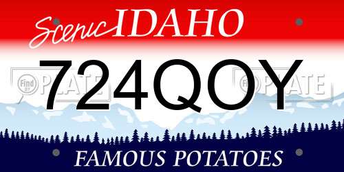 724QOY Idaho License Plate