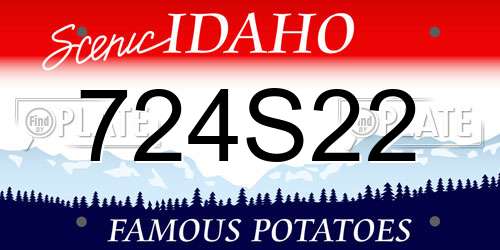 724S22 Idaho License Plate