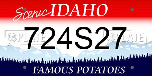 724S27 Idaho License Plate