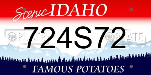 724S72 Idaho License Plate