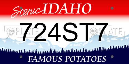 724ST7 Idaho License Plate