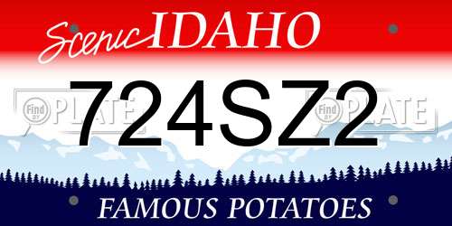 724SZ2 Idaho License Plate