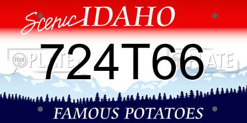 724T66 Idaho License Plate