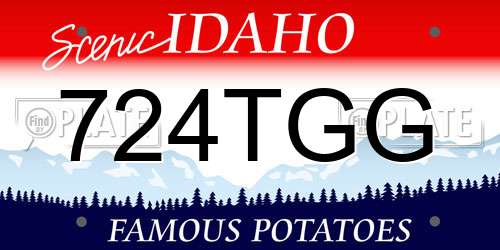 724TGG Idaho License Plate