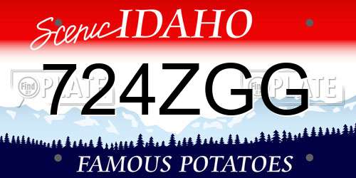 724ZGG Idaho License Plate
