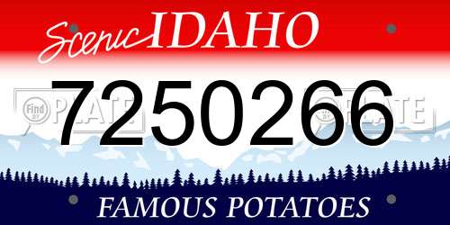 7250266 Idaho License Plate