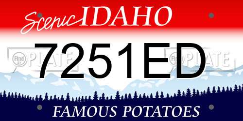 7251ED Idaho License Plate