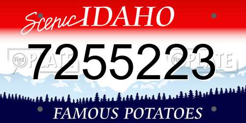 7255223 Idaho License Plate