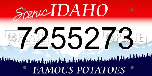 7255273 Idaho License Plate