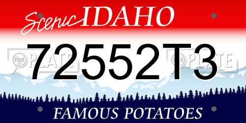 72552T3 Idaho License Plate
