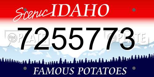 7255773 Idaho License Plate