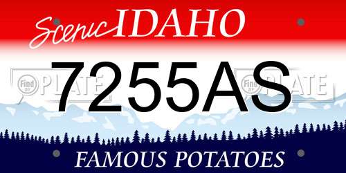 7255AS Idaho License Plate
