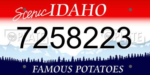 7258223 Idaho License Plate