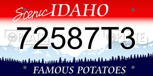 72587T3 Idaho License Plate