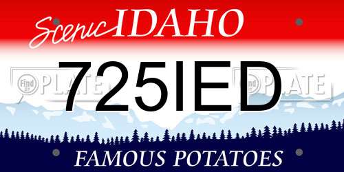 725IED Idaho License Plate