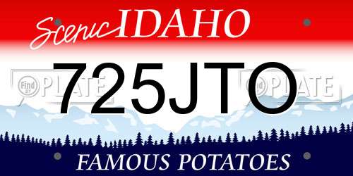 725JTO Idaho License Plate