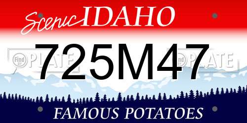 725M47 Idaho License Plate
