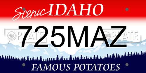 725MAZ Idaho License Plate