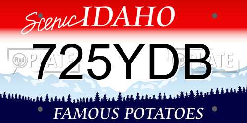725YDB Idaho License Plate