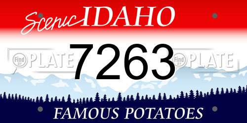 7263 Idaho License Plate