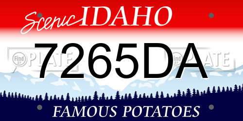 7265DA Idaho License Plate