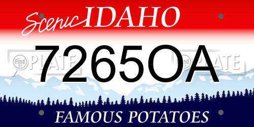 7265OA Idaho License Plate