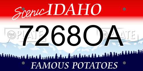 7268OA Idaho License Plate