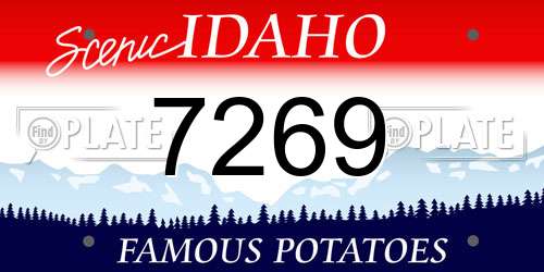 7269 Idaho License Plate