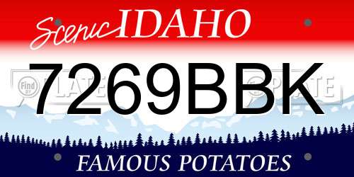 7269BBK Idaho License Plate