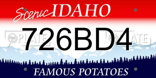 726BD4 Idaho License Plate