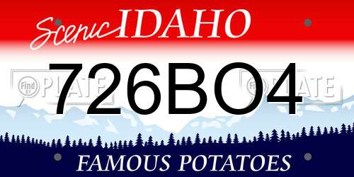 726BO4 Idaho License Plate