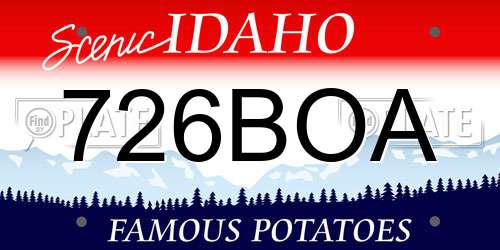 726BOA Idaho License Plate
