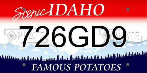726GD9 Idaho License Plate