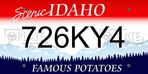 726KY4 Idaho License Plate